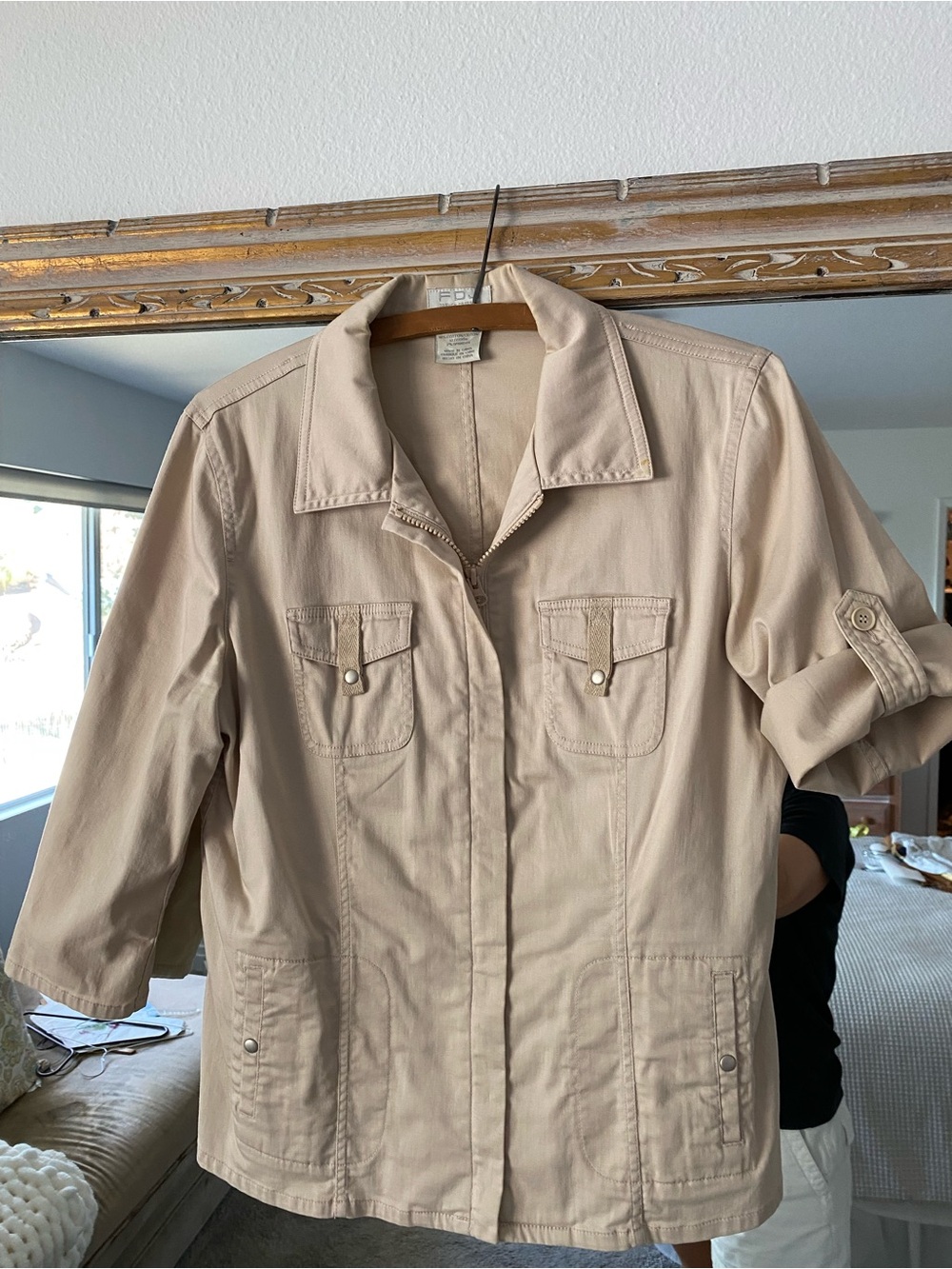 Women's Beige Utility Trench Jacket by